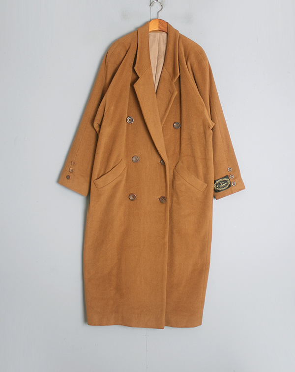 [빈티지샵 CAPTAIN]100% Cashmere Camel Long Coat